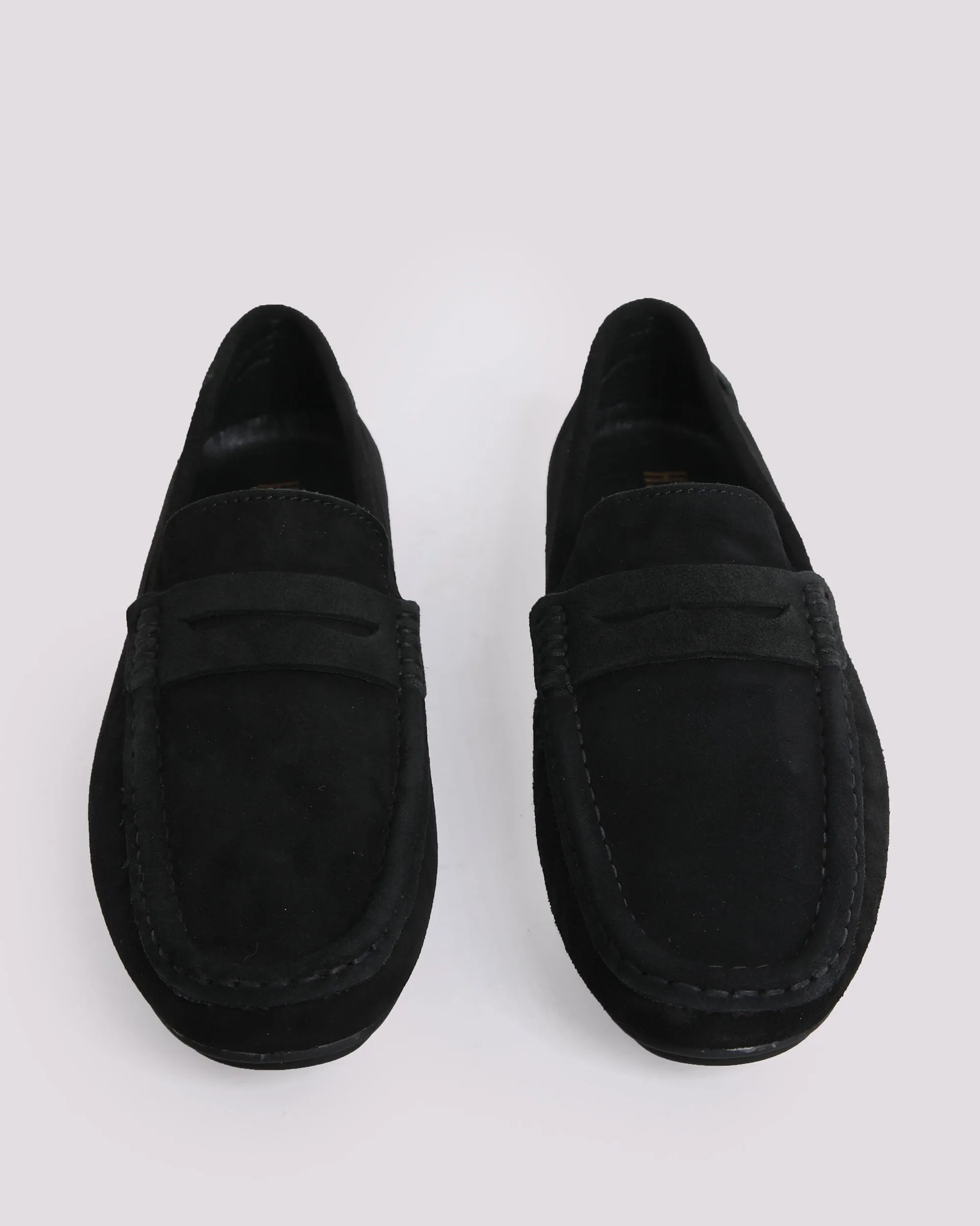 BLACK SUEDE LEATHER MOCCASIN