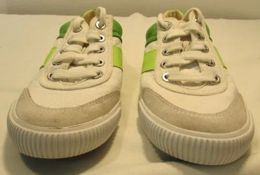 Coach Cady Off-White and Green Sneakers