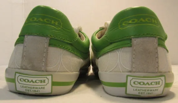 Coach Cady Off-White and Green Sneakers