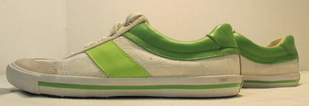 Coach Cady Off-White and Green Sneakers