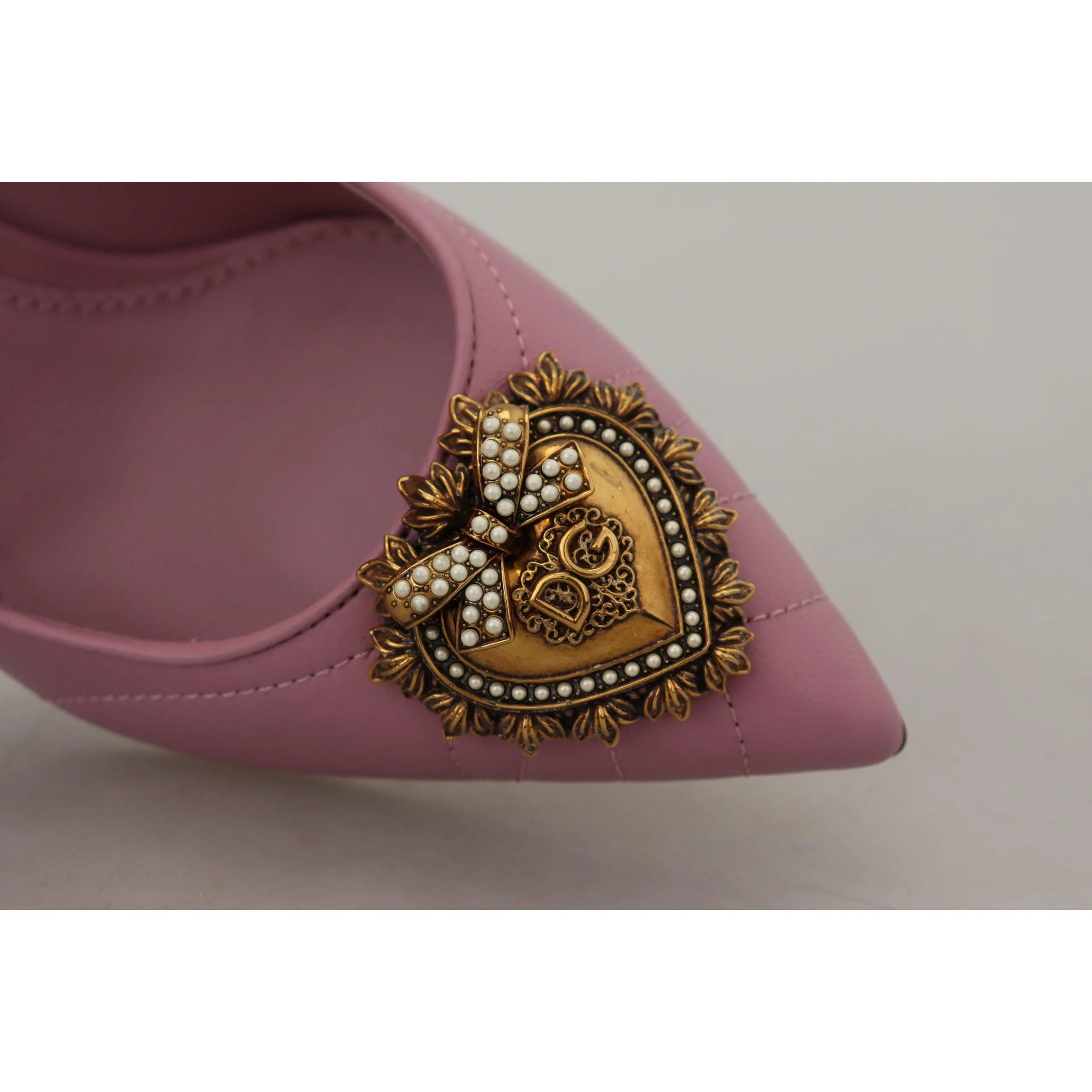 Dolce & Gabbana Devotion Leather Heels in Pink