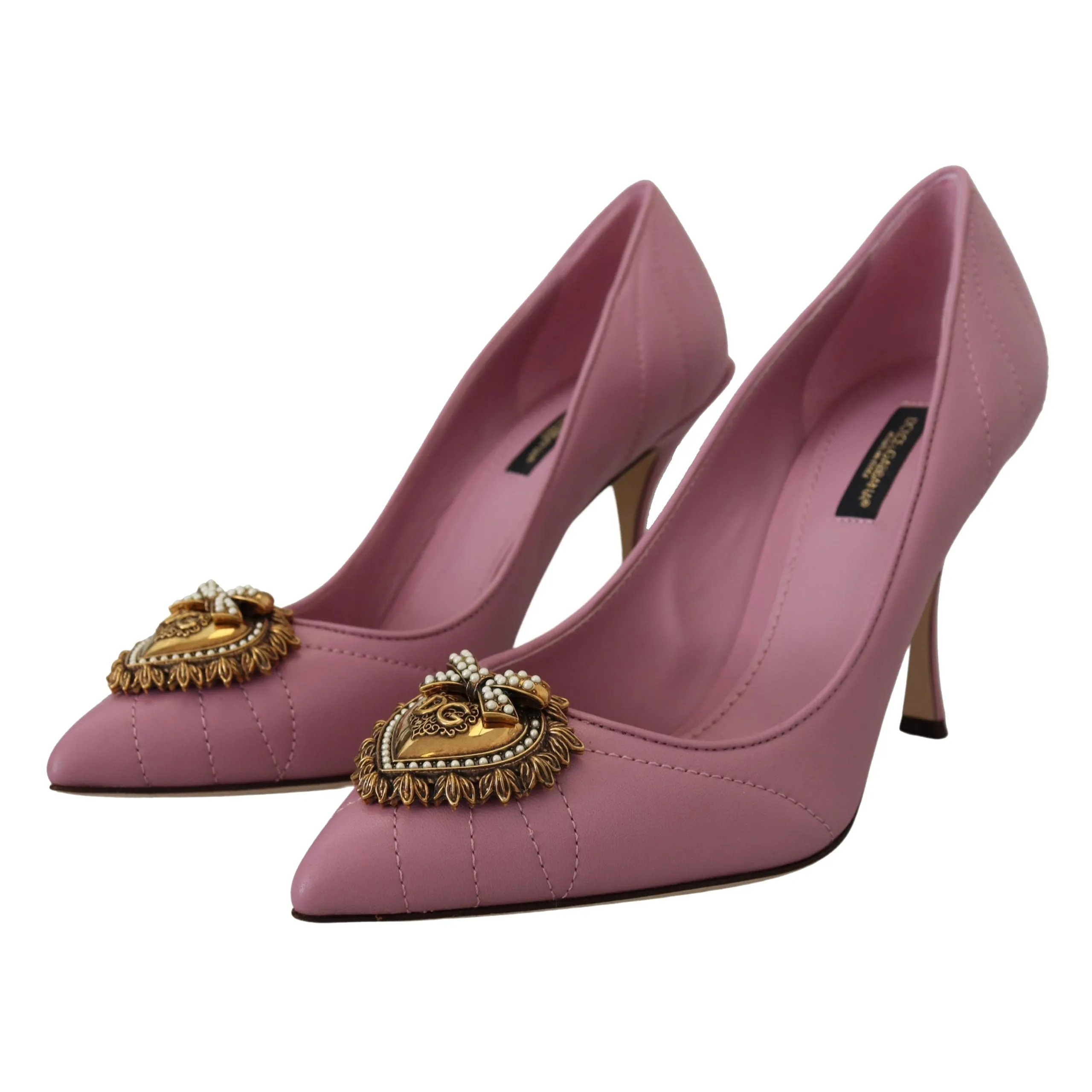 Dolce & Gabbana Devotion Leather Heels in Pink
