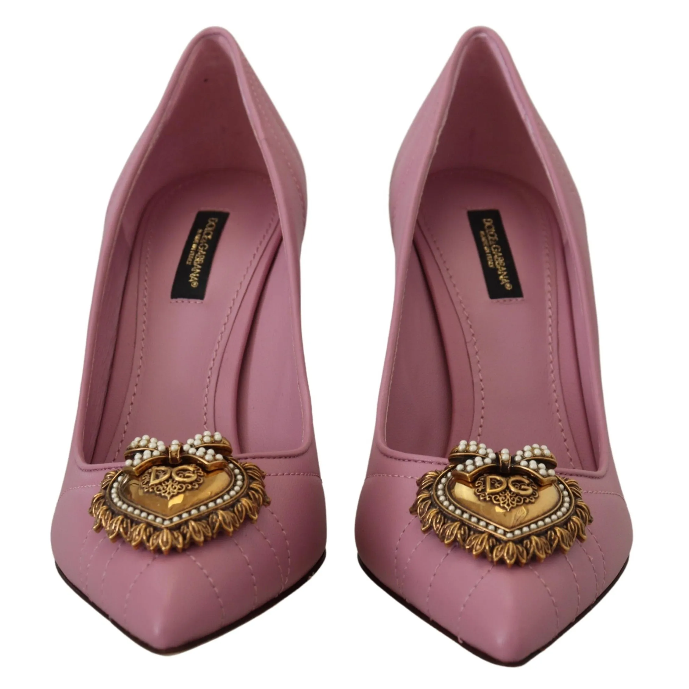 Dolce & Gabbana Devotion Leather Heels in Pink