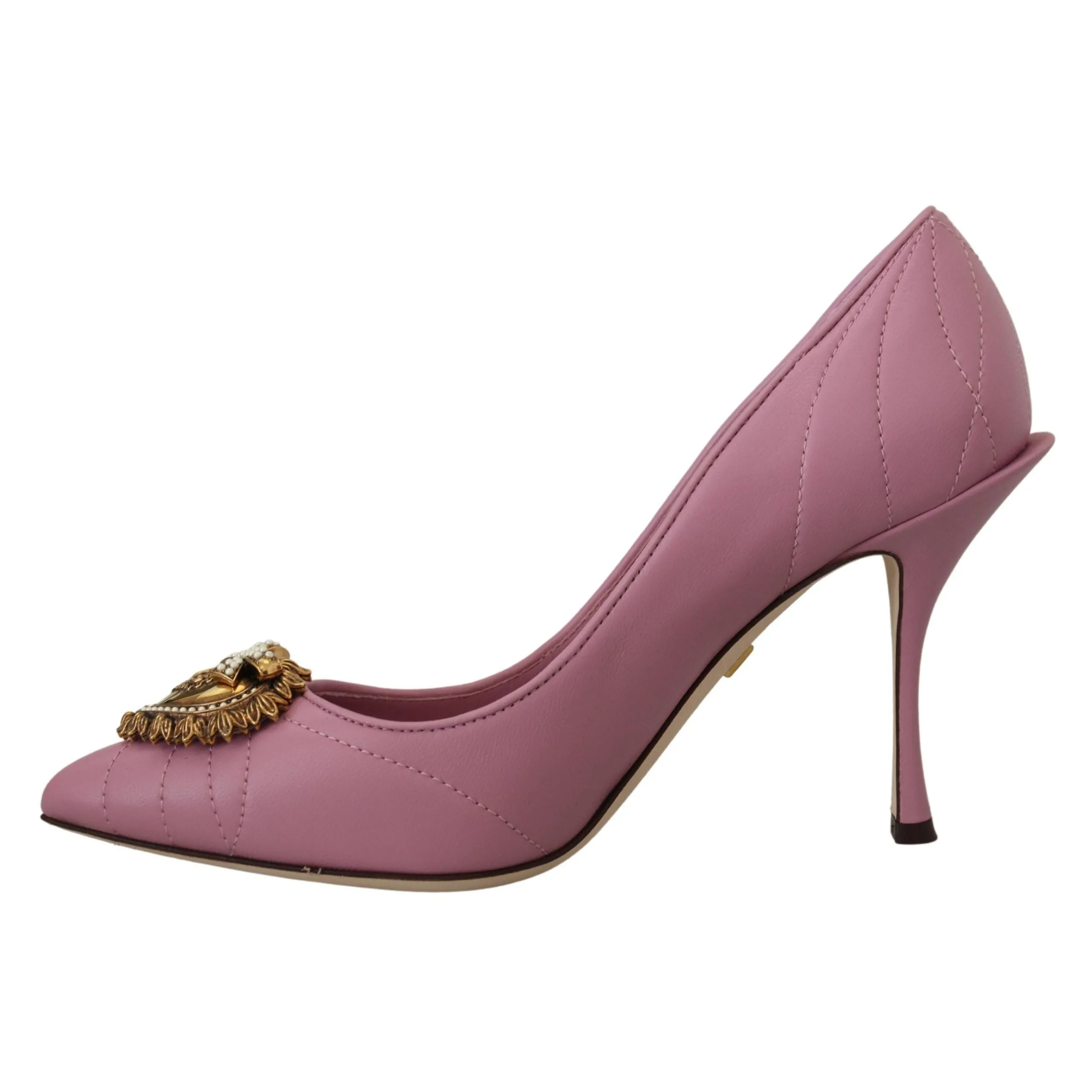 Dolce & Gabbana Devotion Leather Heels in Pink
