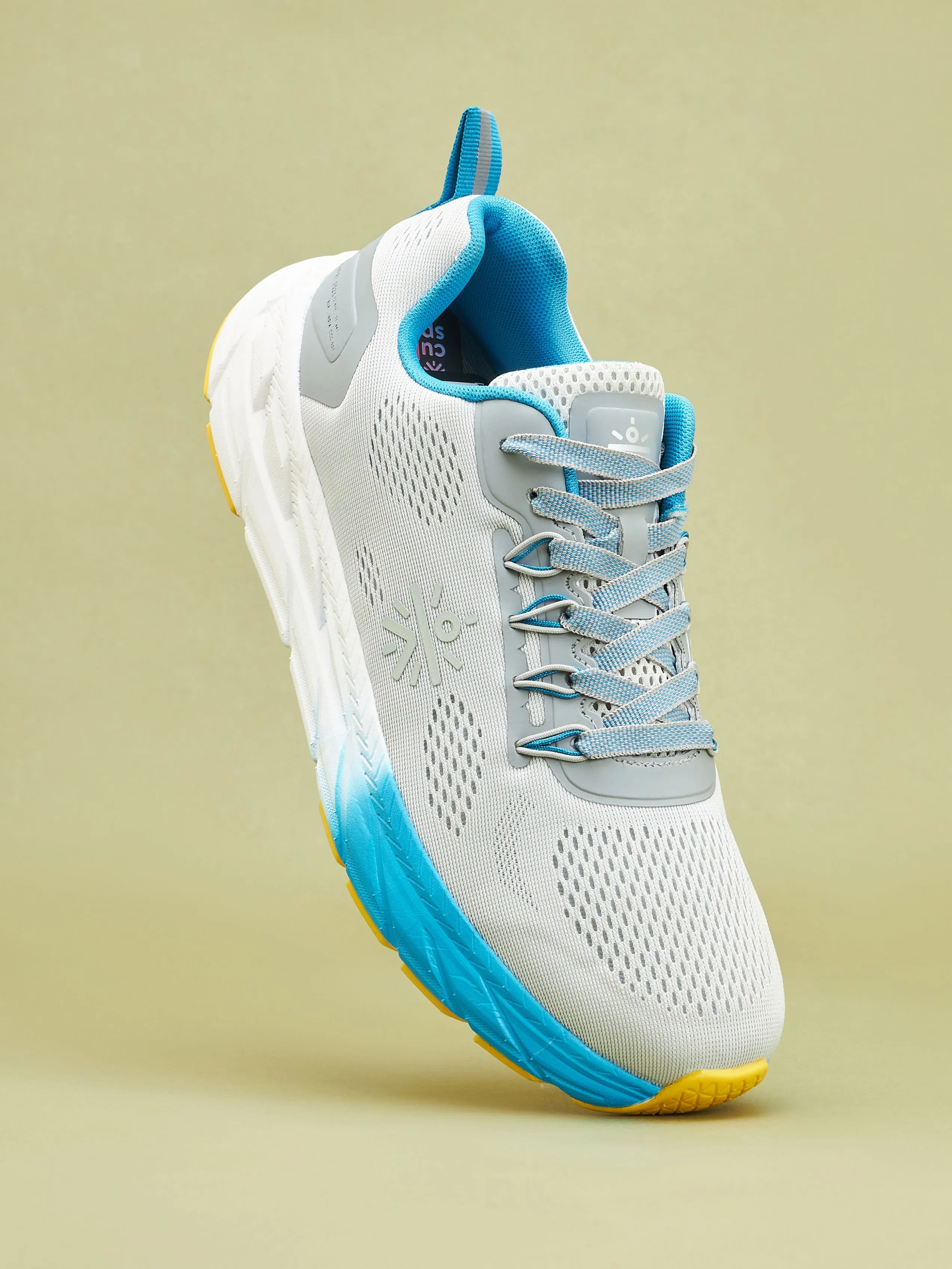 EZ  Ryde Men Running Shoes - Ash Grey/Turquoise Blue