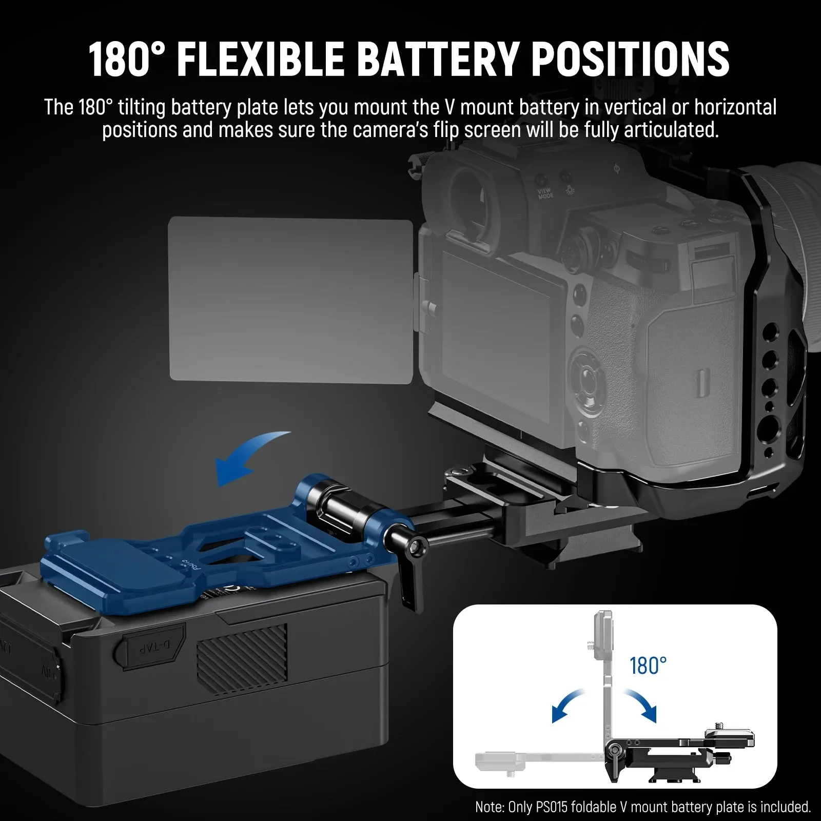 Foldable v Mount Battery Plate for Rs4 Rs3 Gimbal & Tripod Arca Camera Baseplate Lightweight Dslr Video Rig