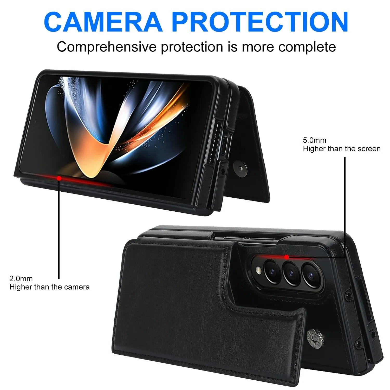 For Samsung Galaxy z Fold4 5G Foldable Phone Case with Double Buckle Card Slot