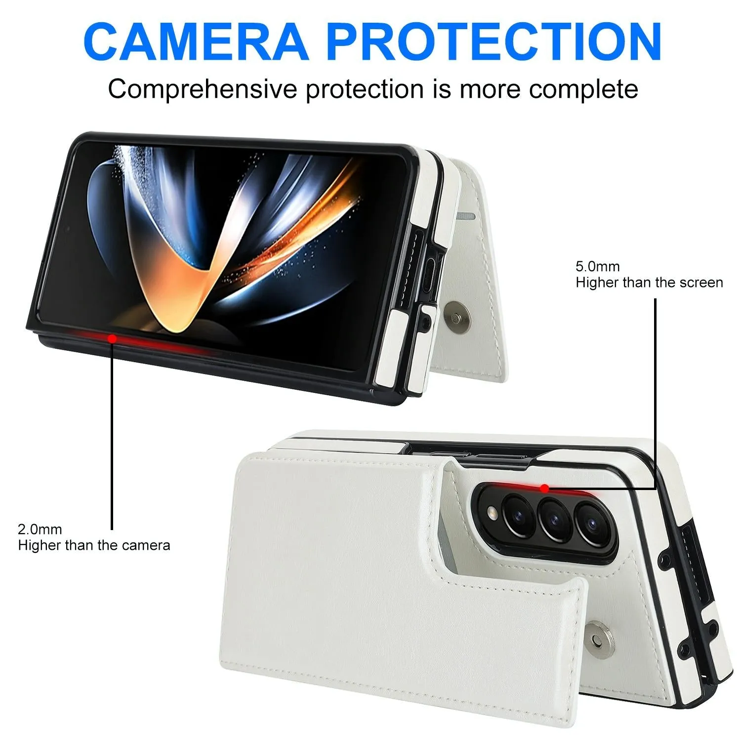 For Samsung Galaxy z Fold4 5G Foldable Phone Case with Double Buckle Card Slot