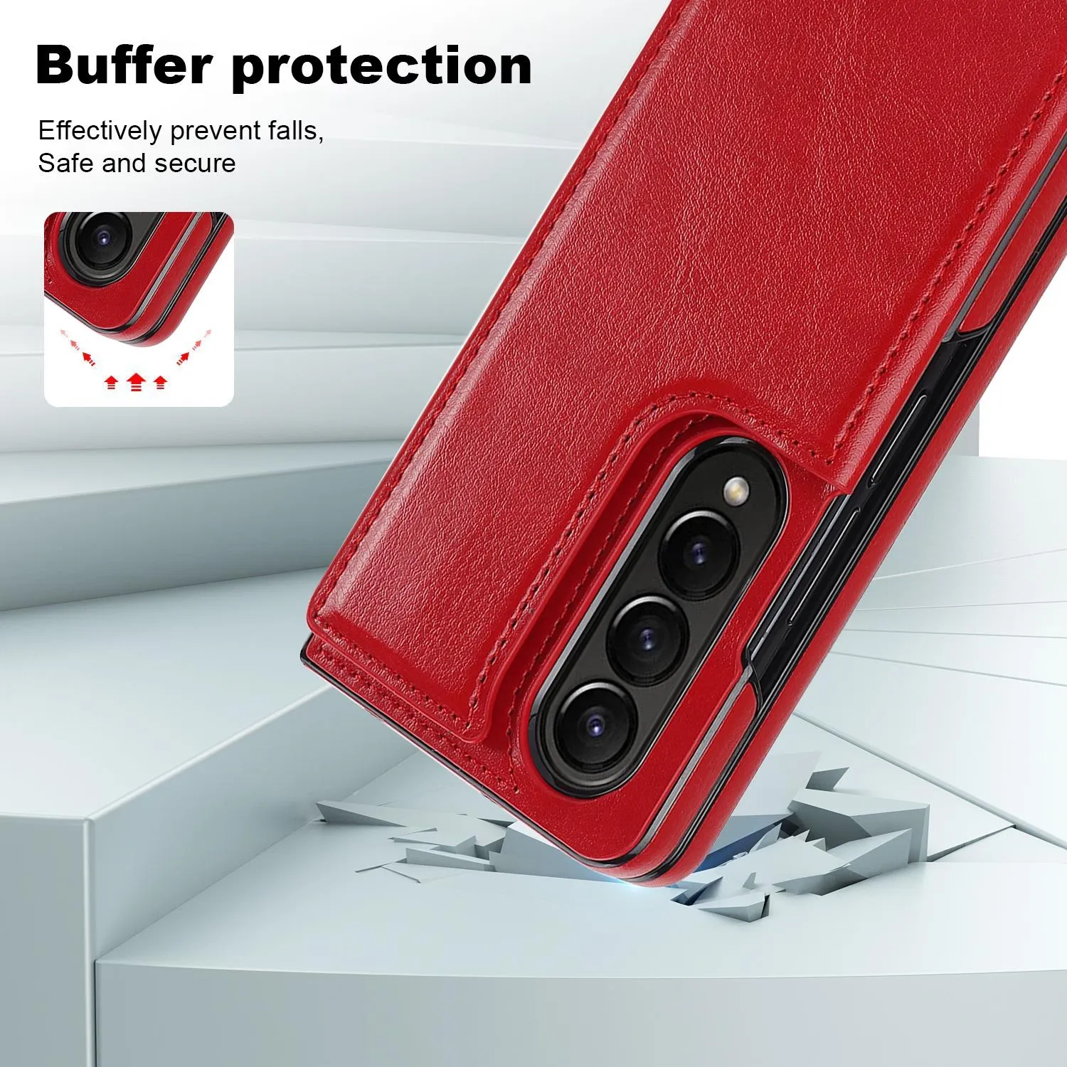 For Samsung Galaxy z Fold4 5G Foldable Phone Case with Double Buckle Card Slot