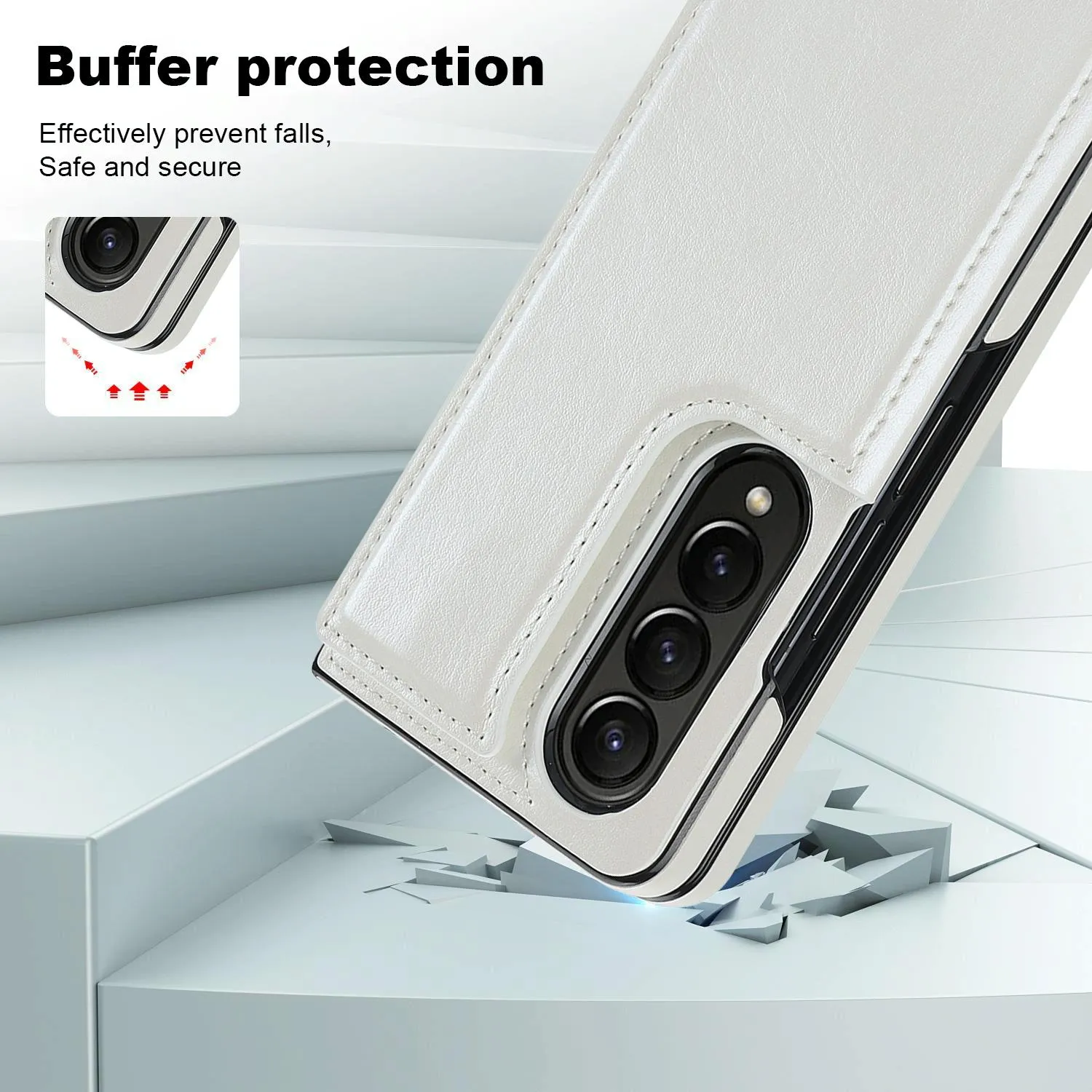 For Samsung Galaxy z Fold4 5G Foldable Phone Case with Double Buckle Card Slot