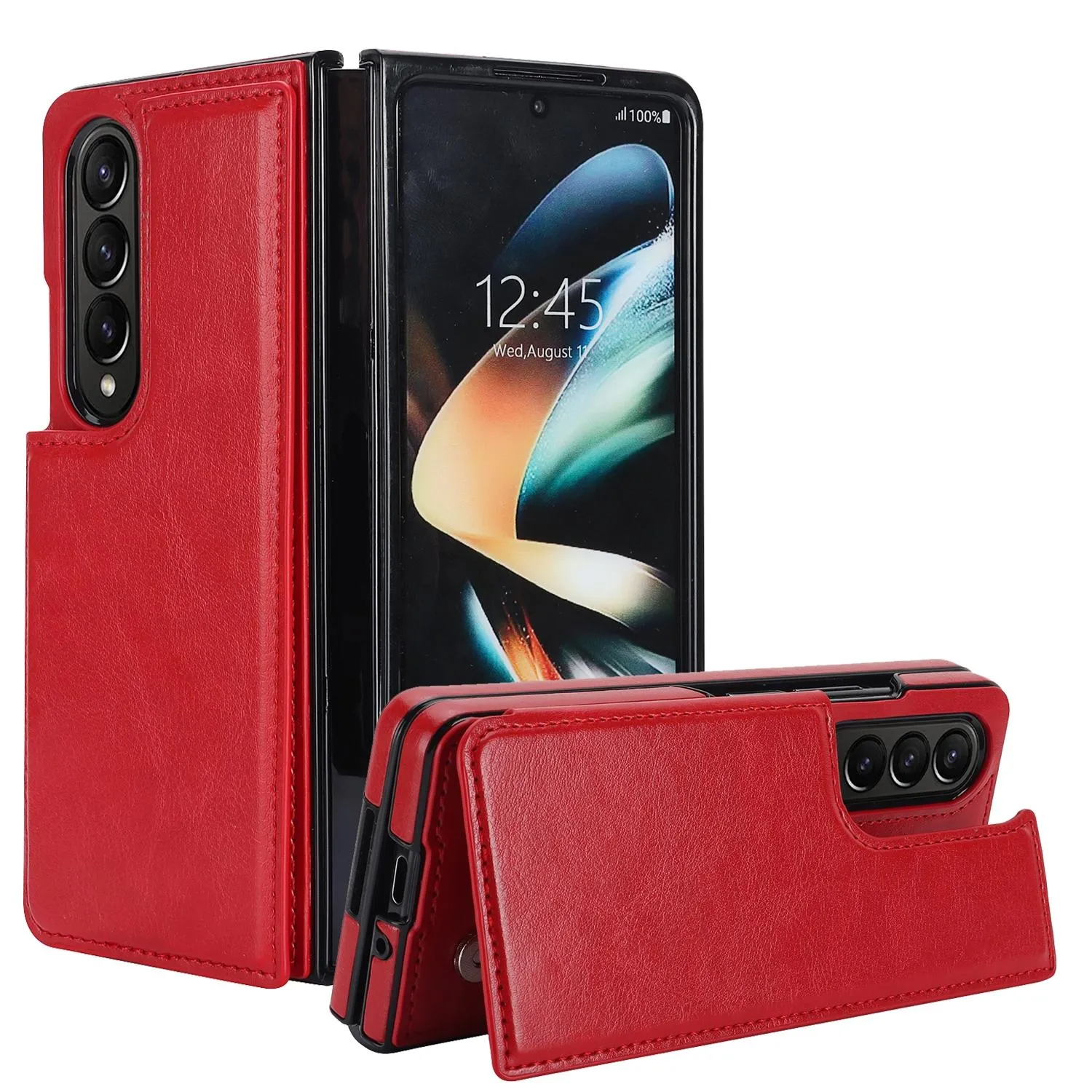 For Samsung Galaxy z Fold4 5G Foldable Phone Case with Double Buckle Card Slot