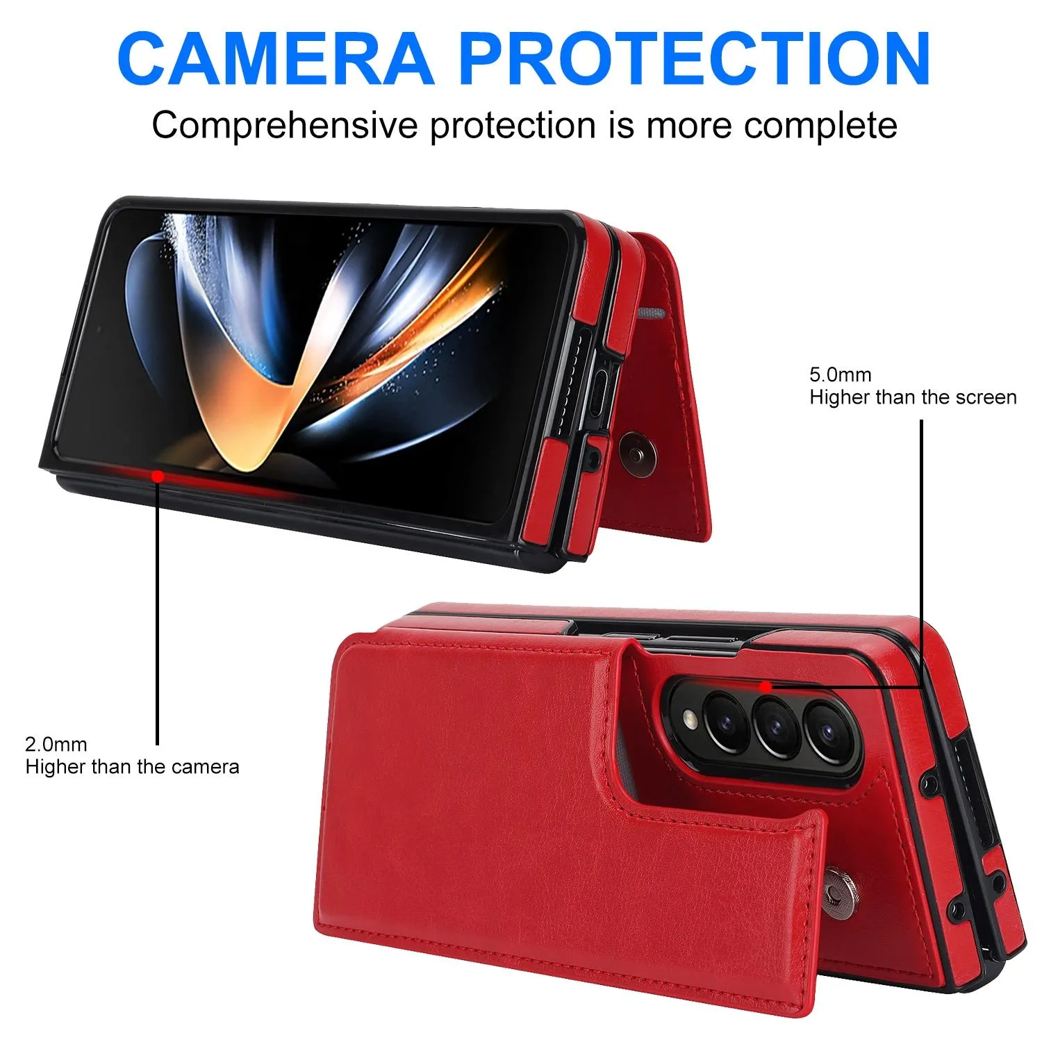 For Samsung Galaxy z Fold4 5G Foldable Phone Case with Double Buckle Card Slot