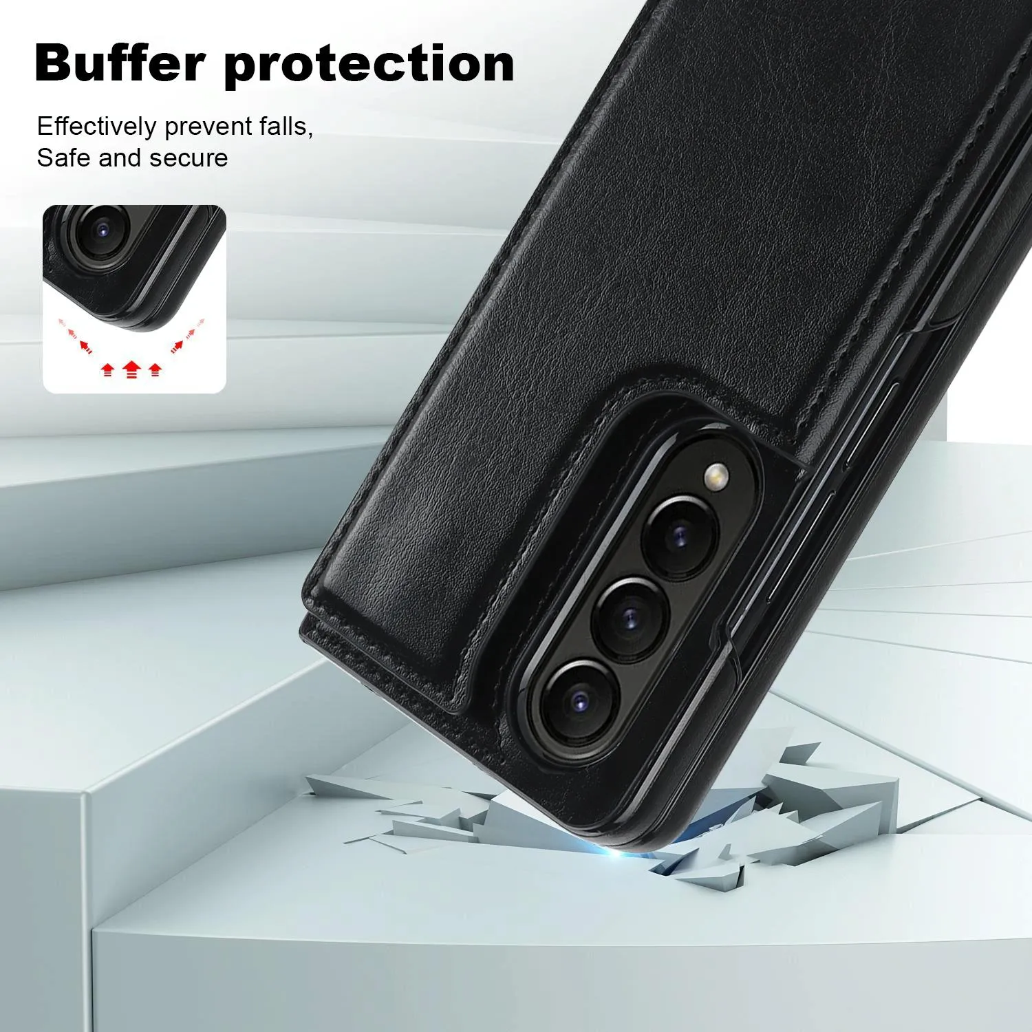 For Samsung Galaxy z Fold4 5G Foldable Phone Case with Double Buckle Card Slot