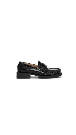 GANNI - Black Butterfly Logo Moccasin