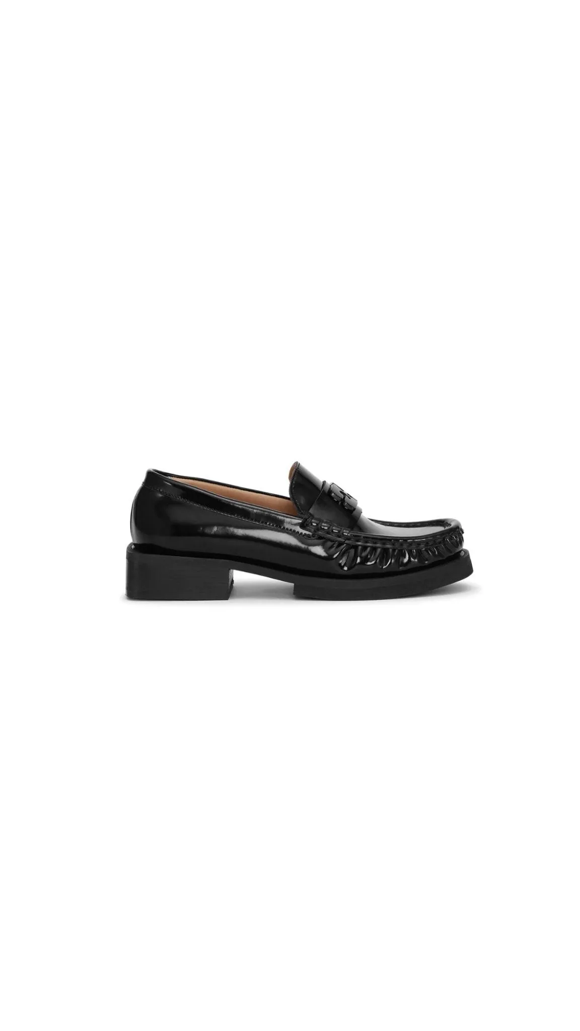 GANNI - Black Butterfly Logo Moccasin