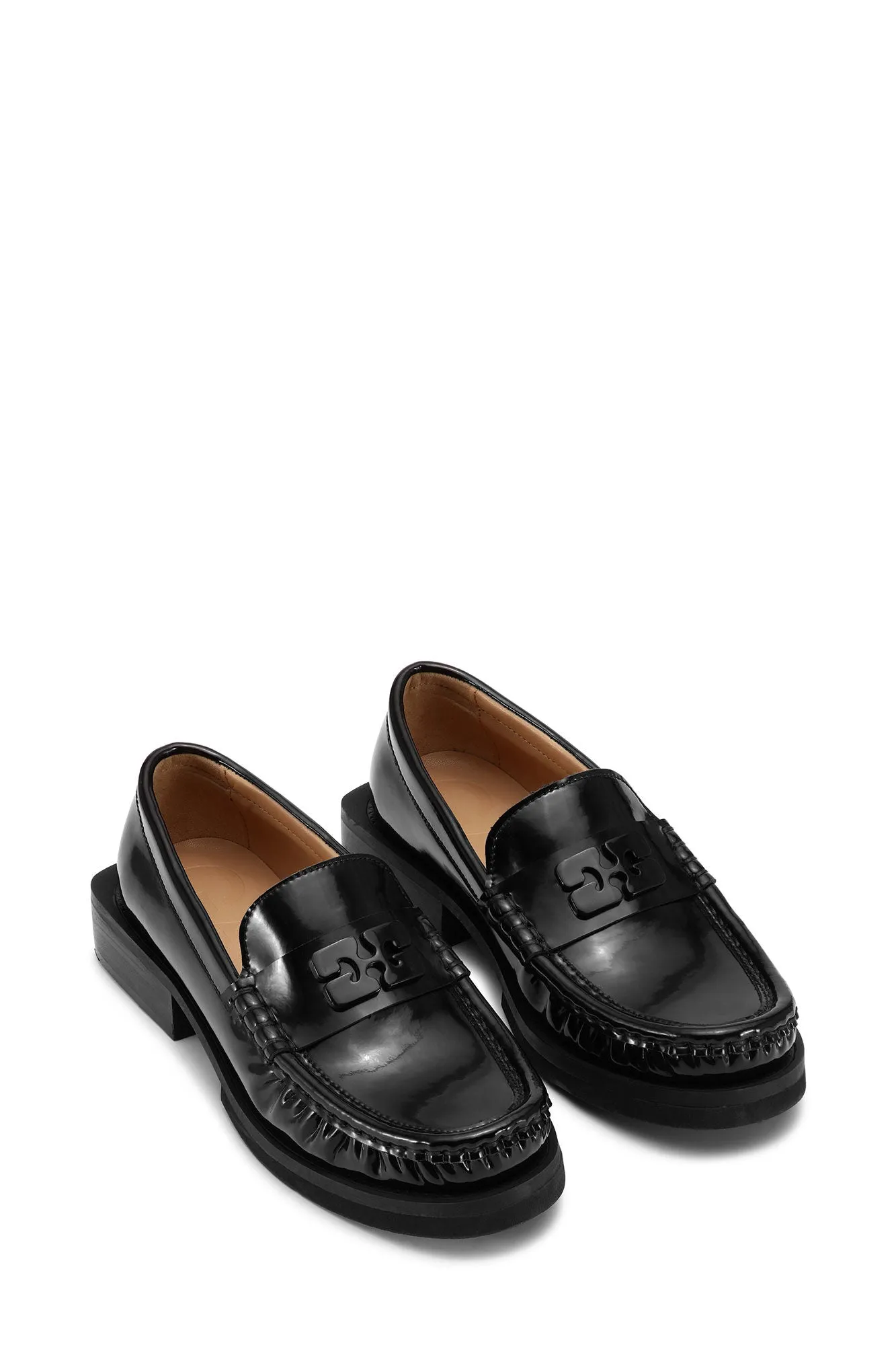 GANNI - Black Butterfly Logo Moccasin