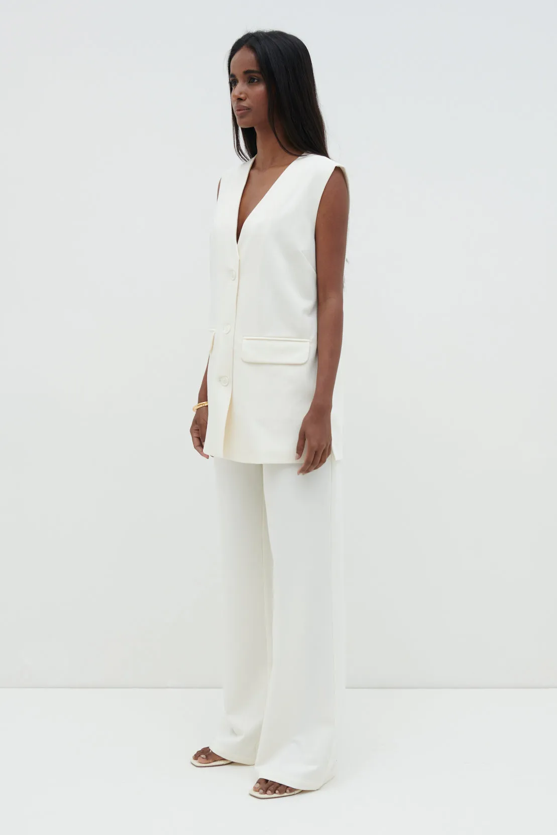Harlee Sleeveless Waistcoat - Cream