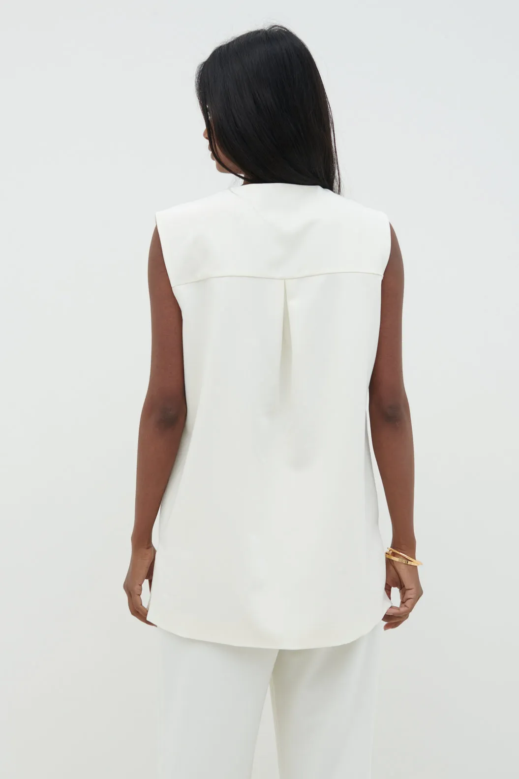Harlee Sleeveless Waistcoat - Cream