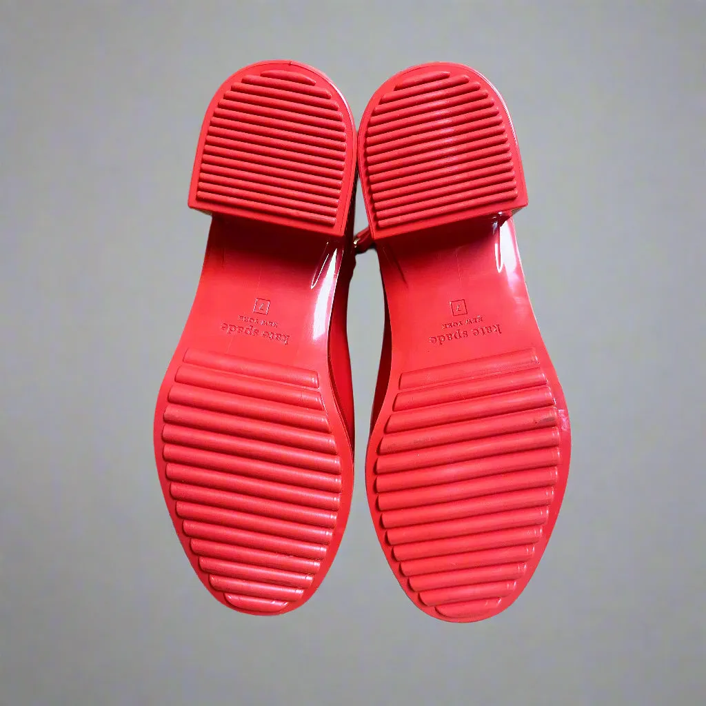 Kate Spade red Puddle rainboots, size 7, NEW IN BOX!