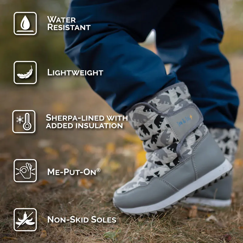 Kids Tall Puffy Winter Boots | Black