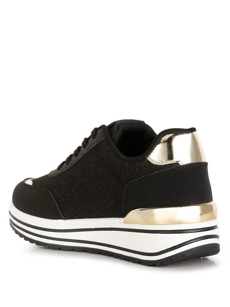 London Rag Up Your Sneaker Game Mailys Metallic Panel Platform Sneakers