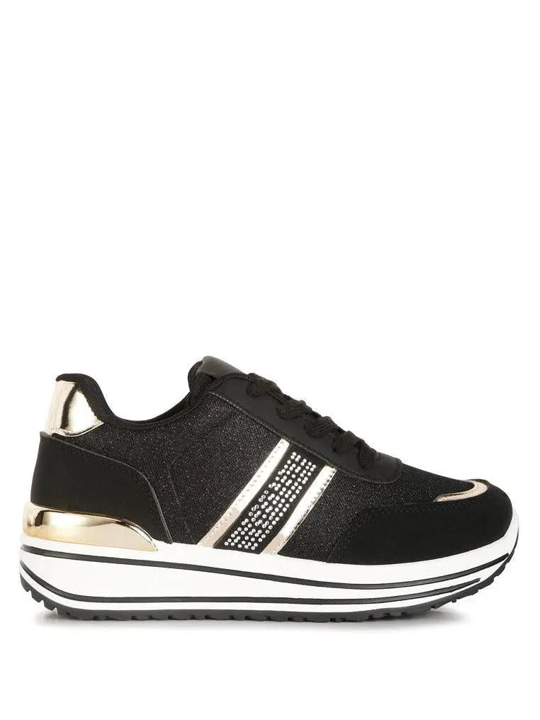 London Rag Up Your Sneaker Game Mailys Metallic Panel Platform Sneakers