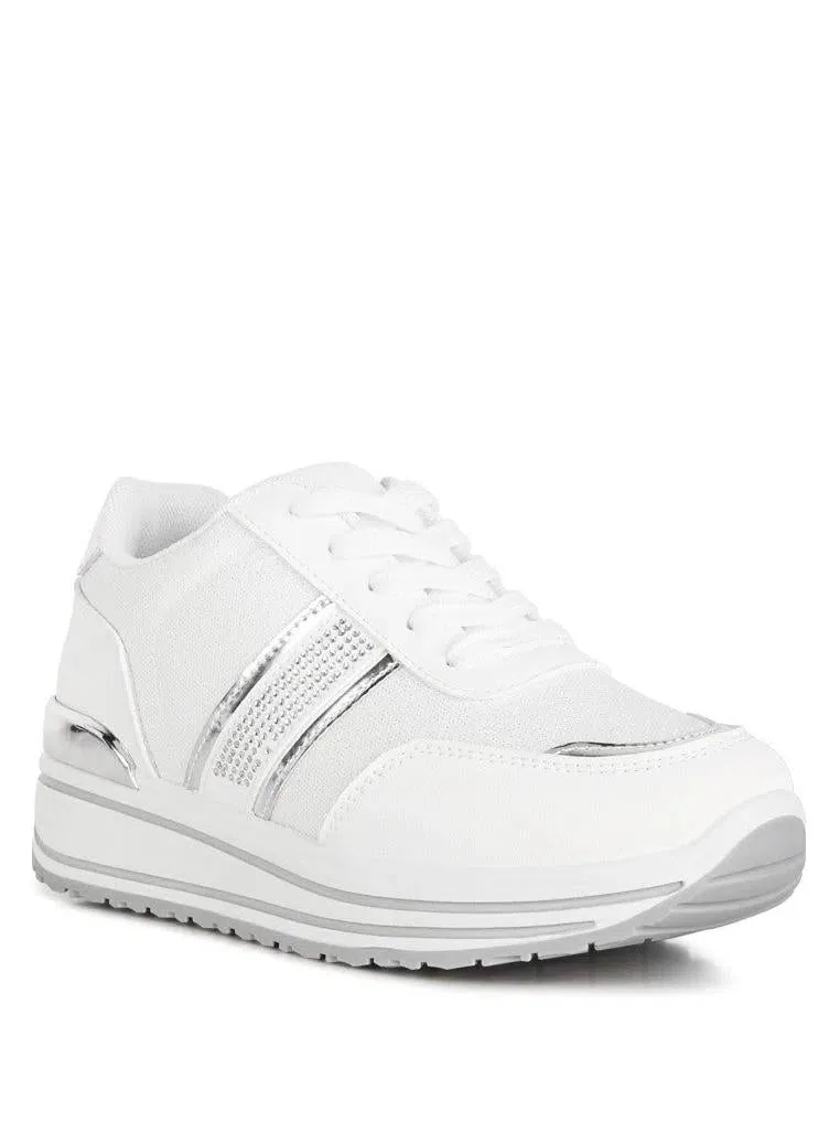 London Rag Up Your Sneaker Game Mailys Metallic Panel Platform Sneakers