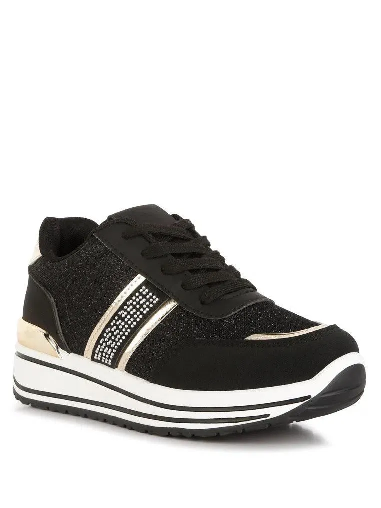 London Rag Up Your Sneaker Game Mailys Metallic Panel Platform Sneakers