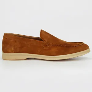 Men's moccasin in calf leather suede cuoio (GRUElite-10)