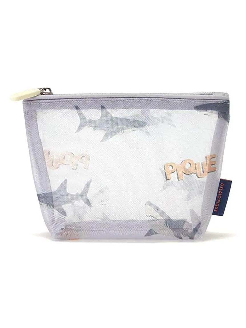 Mesh Shark Pattern Pouch Bag
