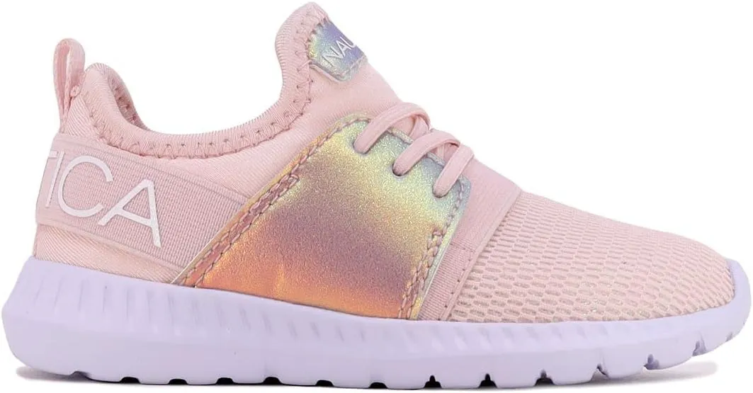 Nautica Kids Girls Metallic Fashion Sneaker Lace-Up Athletic Running Shoe I kappil I (Big Kid - Little Kid - Toddler)
