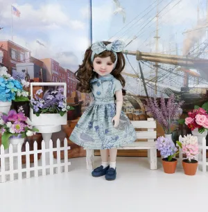 Nautical Compass - blouse & jumper with loafers for Ruby Red Fashion Friends doll
