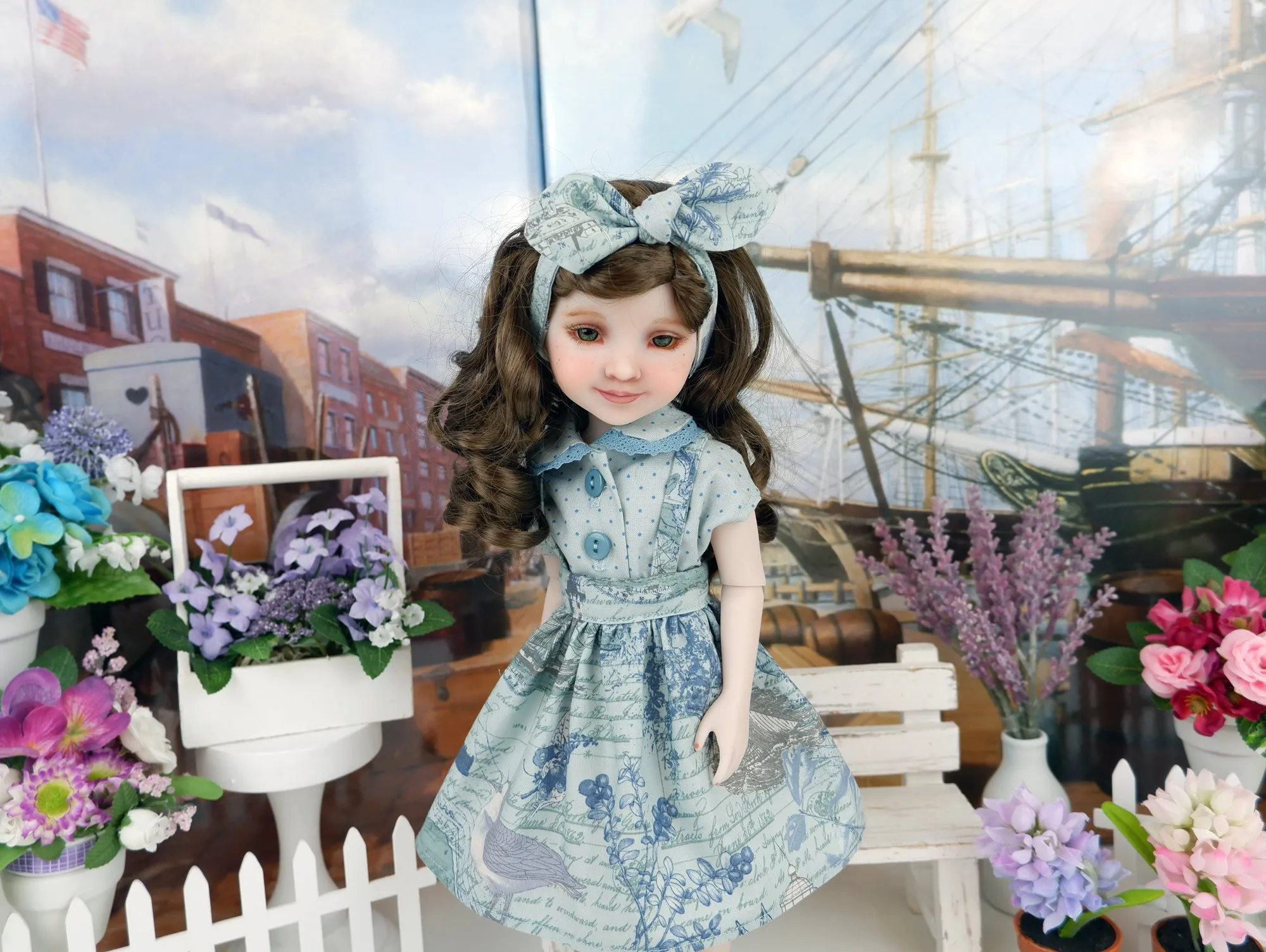Nautical Compass - blouse & jumper with loafers for Ruby Red Fashion Friends doll
