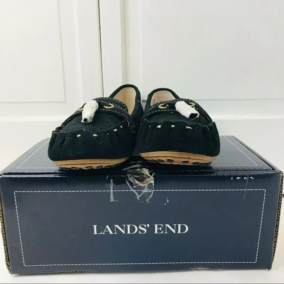 *NEW* LANDS’ END Black Moccasins With Tassel Size 7M
