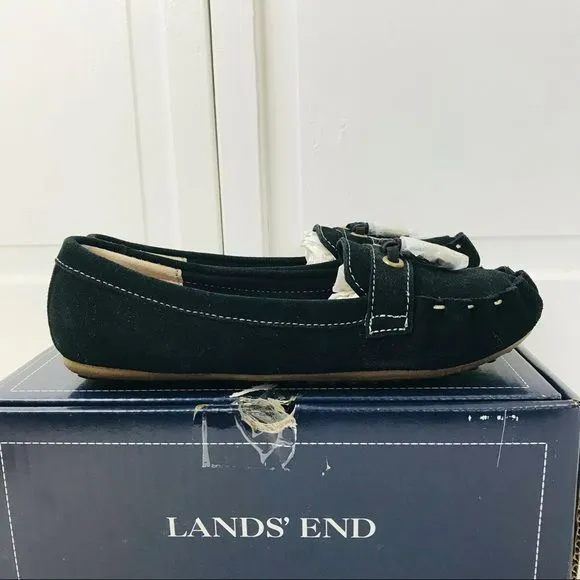 *NEW* LANDS’ END Black Moccasins With Tassel Size 7M