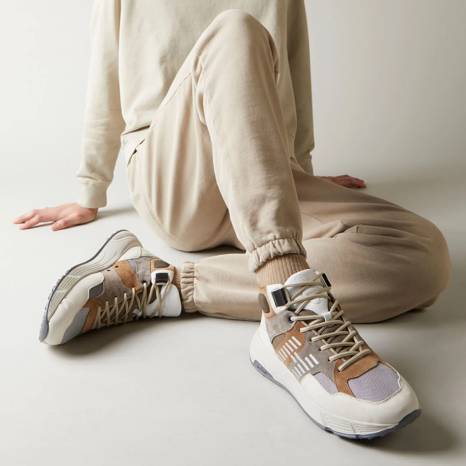 Sneakers Mid Top Hogan Hyperlight Ivoire Beige Gris