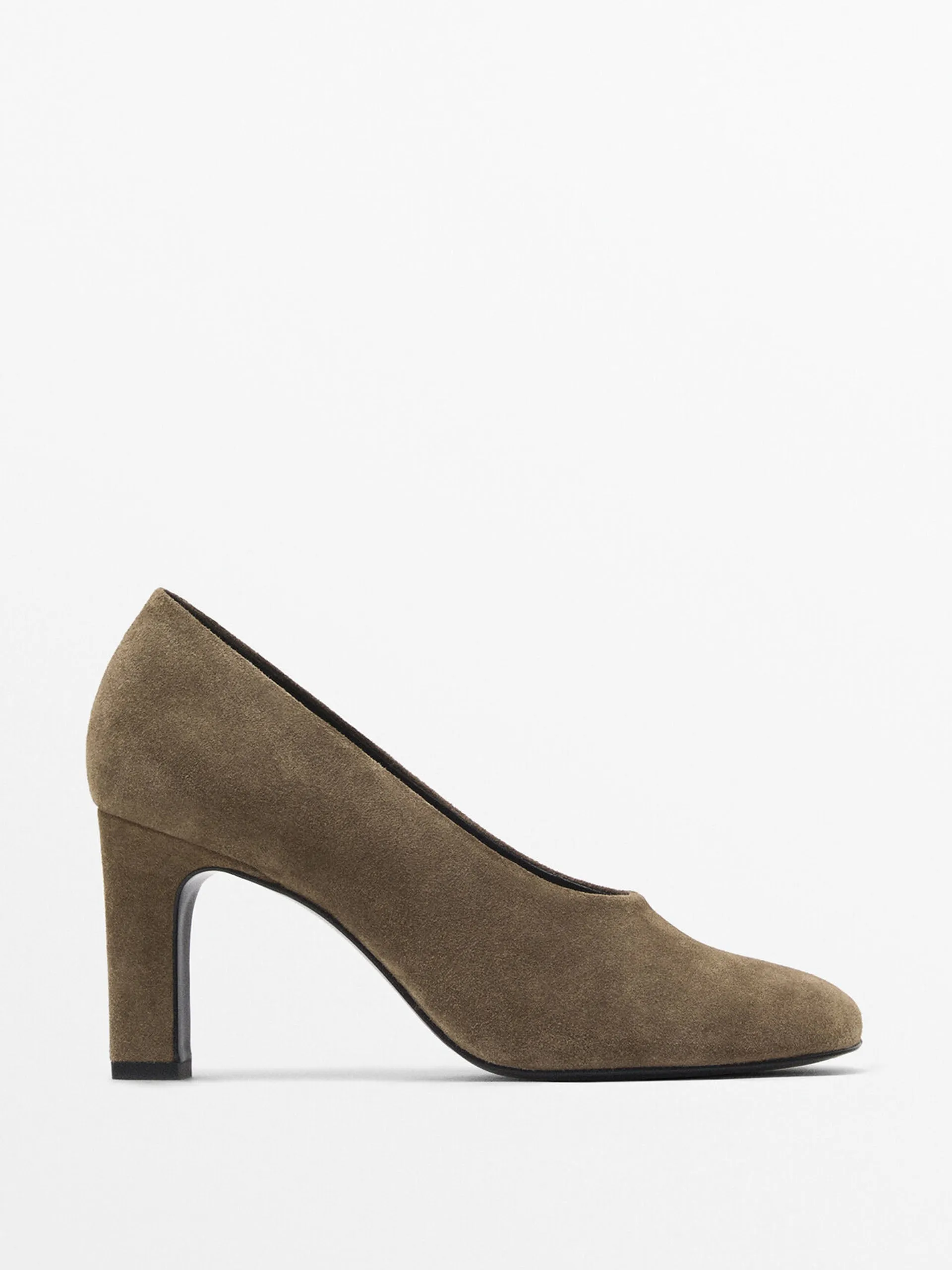 Split suede heeled shoes