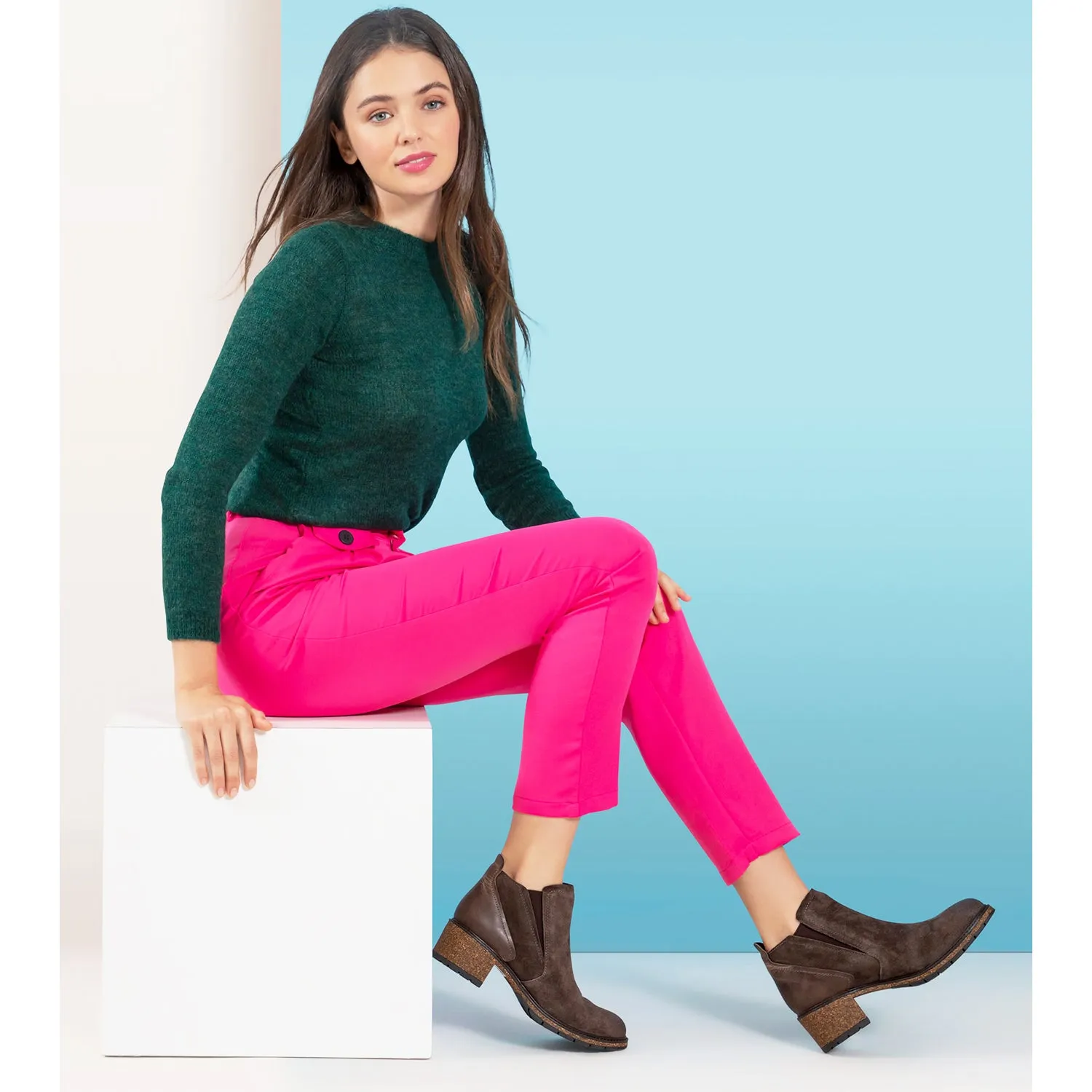 Women's Aetrex Frankie Brown Suede/Leather