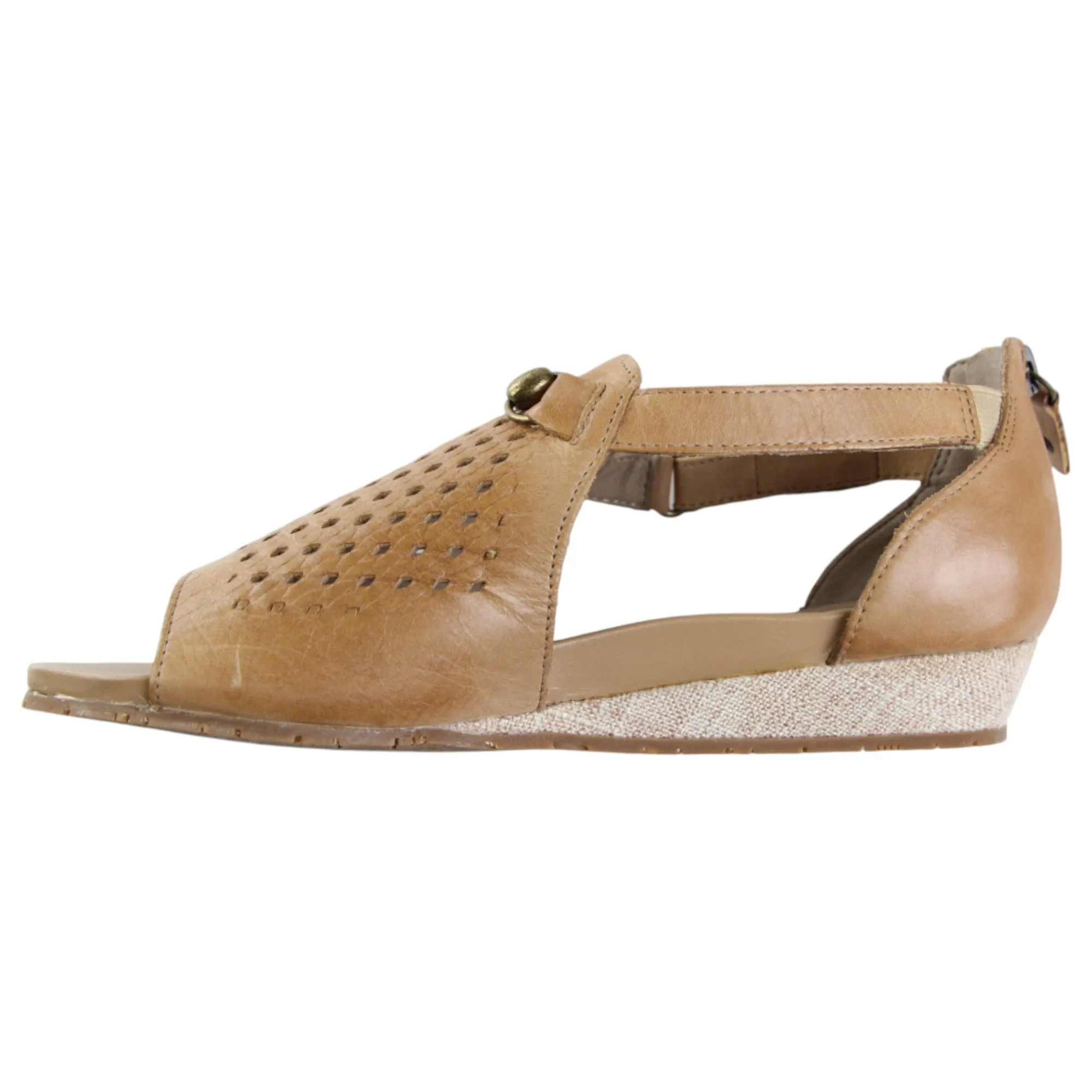 Womens Homyped Florence Latte Tan Sandals Slip On Shoes Flats